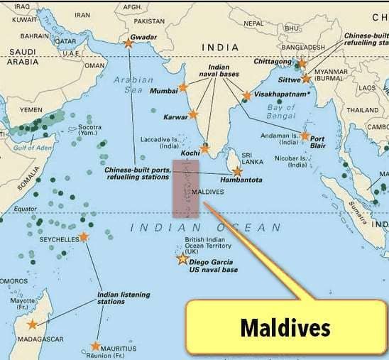 mapa y ubicacion de las islas maldivas